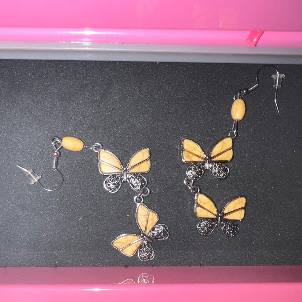 Long butterfly earrings